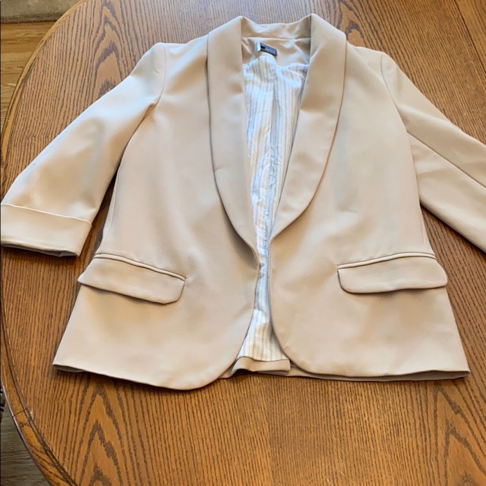 Sparkle & Fade beige open front blazer size small